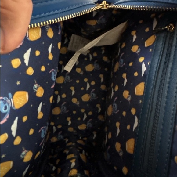 Loungefly Blue and Gold Stitch Kids Backpack - Picture 3 of 4